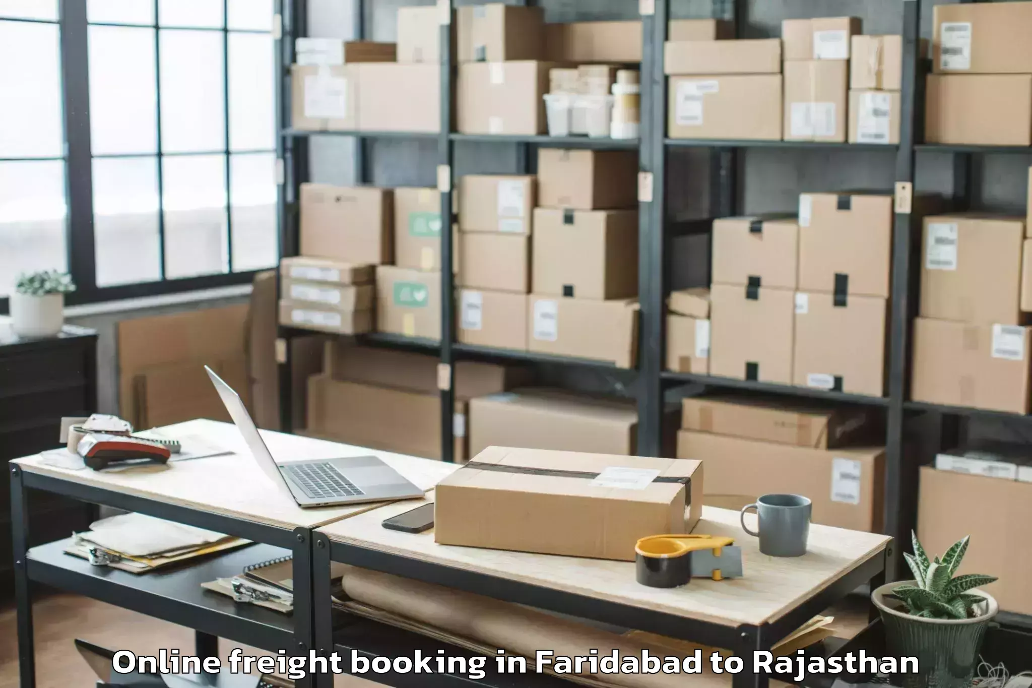 Trusted Faridabad to Takhatgarh Online Freight Booking